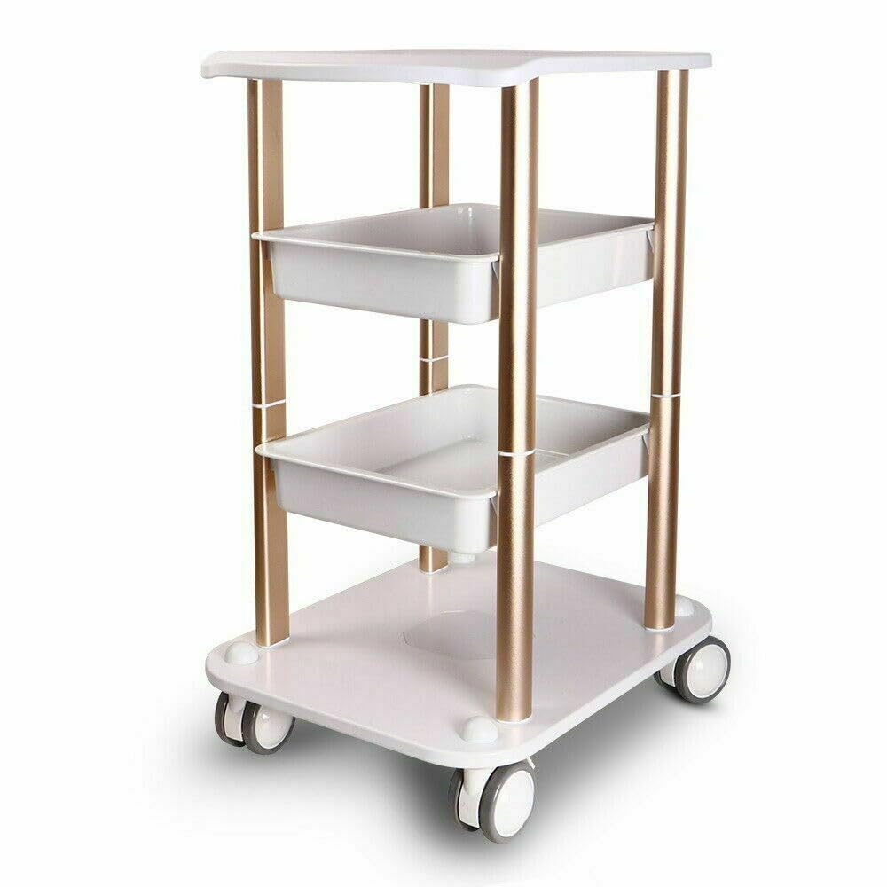 Beauty Trolley Cart with Wheels - Heavy Duty Salon & Spa Rolling Cart Organizer (150kg Capacity) | Perfect for Hair Salon Equipment, Spa Storage & Beauty Machine Organization | Ideal for Professional Salons, Home Spa Setup & Mobile Beauty Services