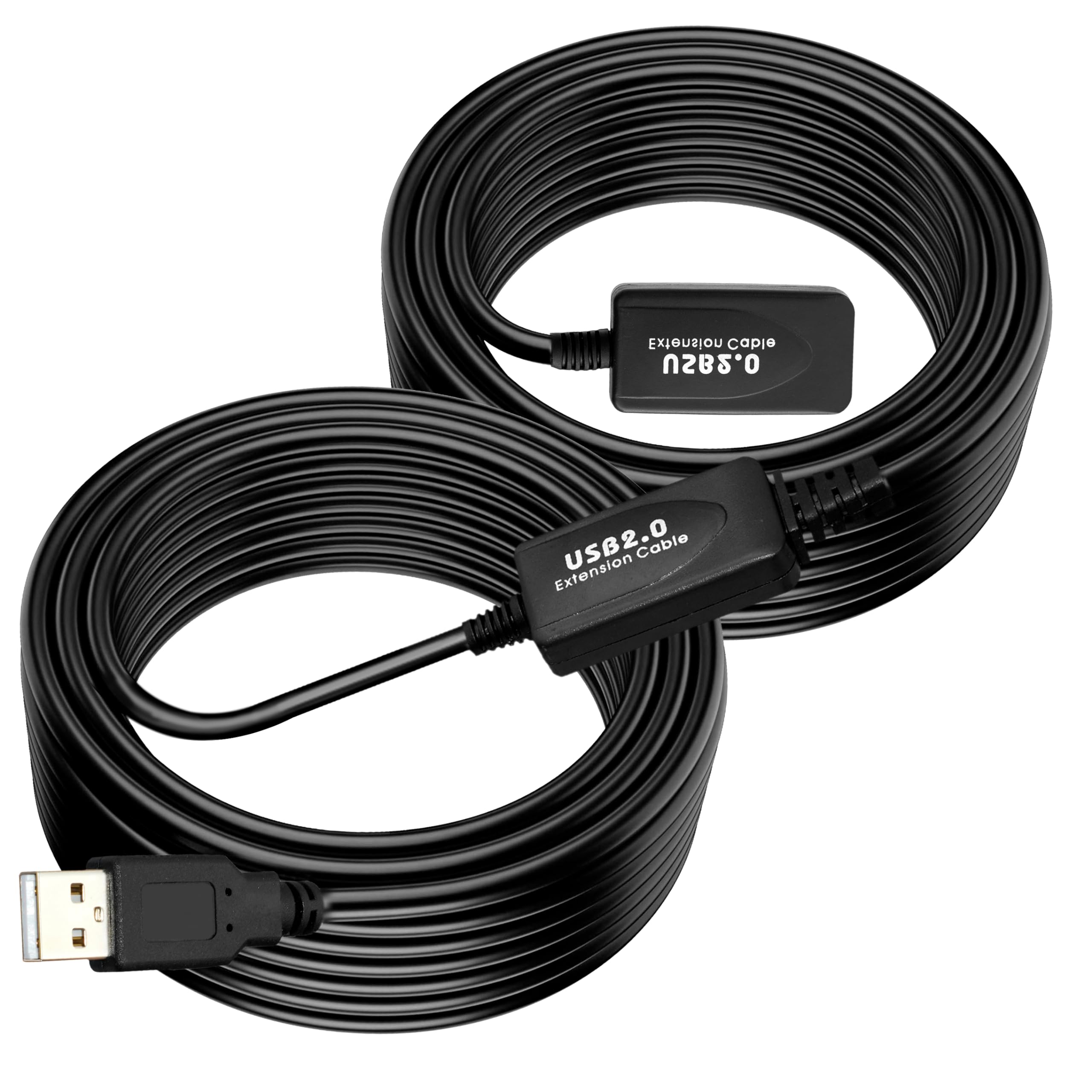 Storite 20M Active USB 2.0 Extension Cable Male to Female with Aluminum Platinum Layer (4.5V Min) - Compatible with Printers, Cameras, Webcams - Perfect for Home Office, Gaming Setup & Smart Devices Connectivity