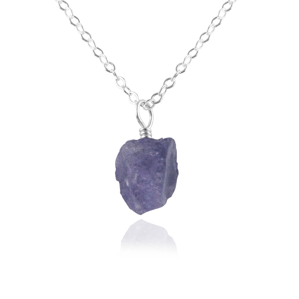 Tiny Raw Tanzanite Pendant Necklace - Genuine Tanzanite Jewelry for Women - Perfect for Everyday Wear & Special Occasions