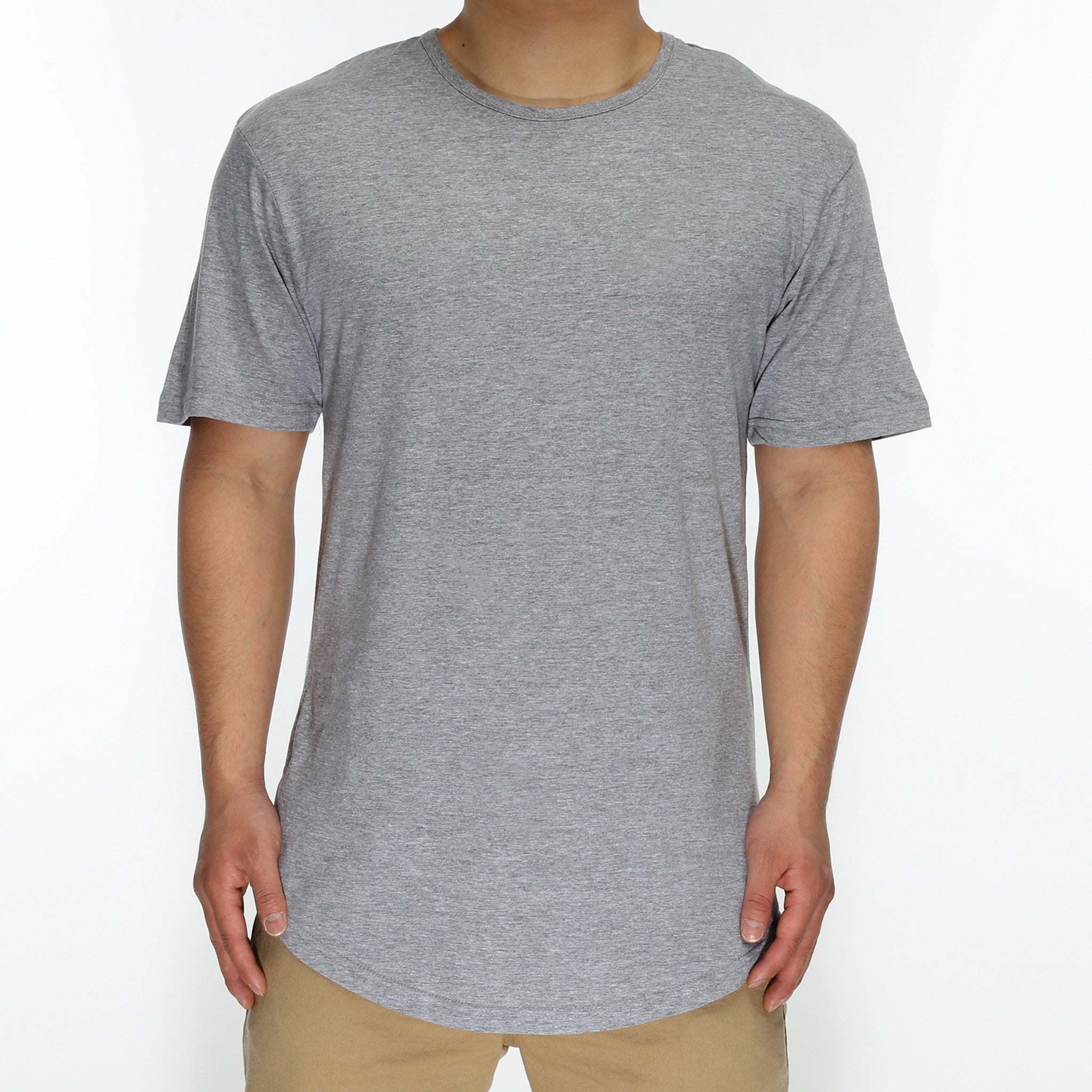New Star Drop Tail Tee - Soft Heather Grey Women's T-Shirt | Casual Streetwear & Layering Essential