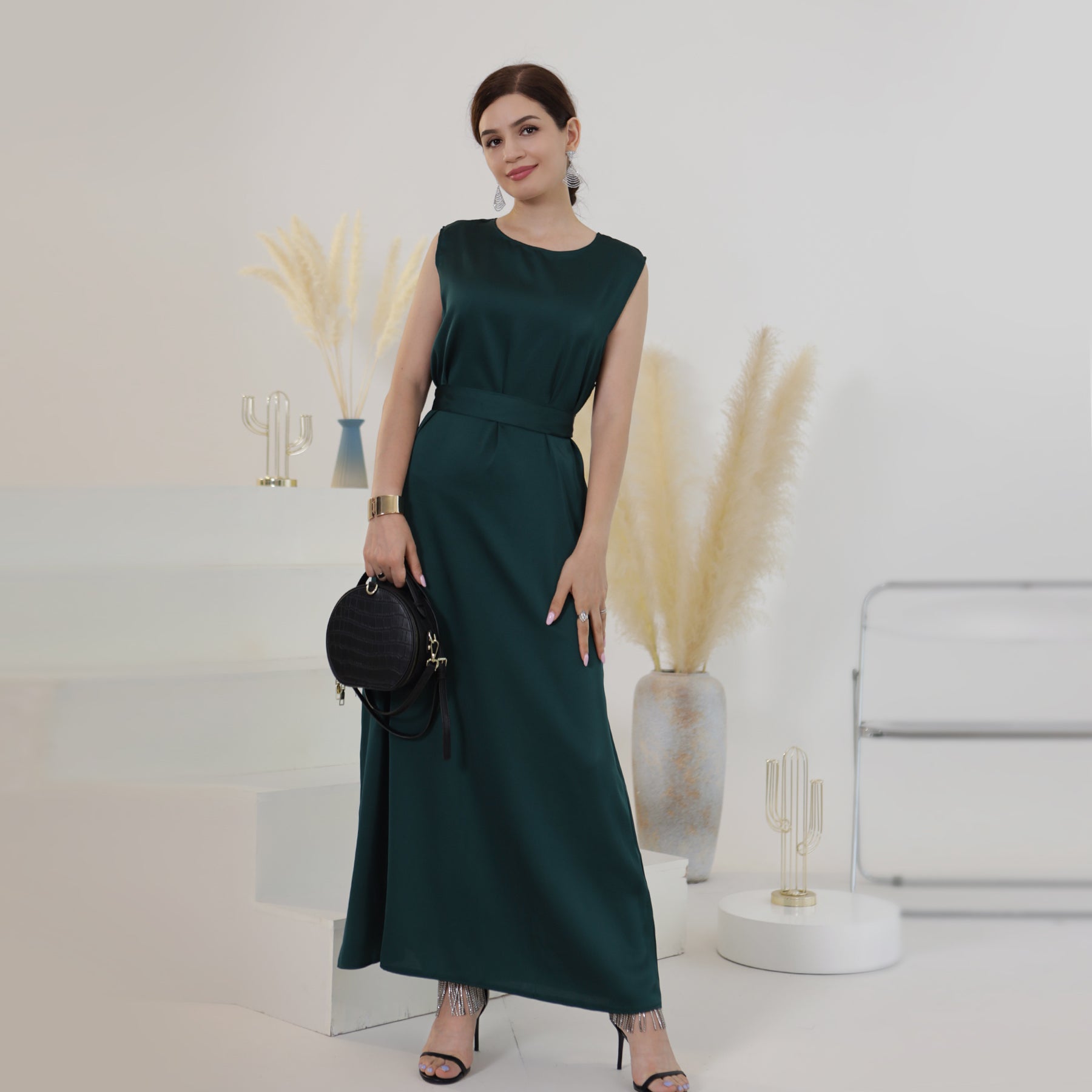 Lola 3-Piece Jewelry Set with Genuine Emerald Stones - Elegant Necklace, Earrings & Ring for Women - Perfect for Weddings, Parties & Special Occasions