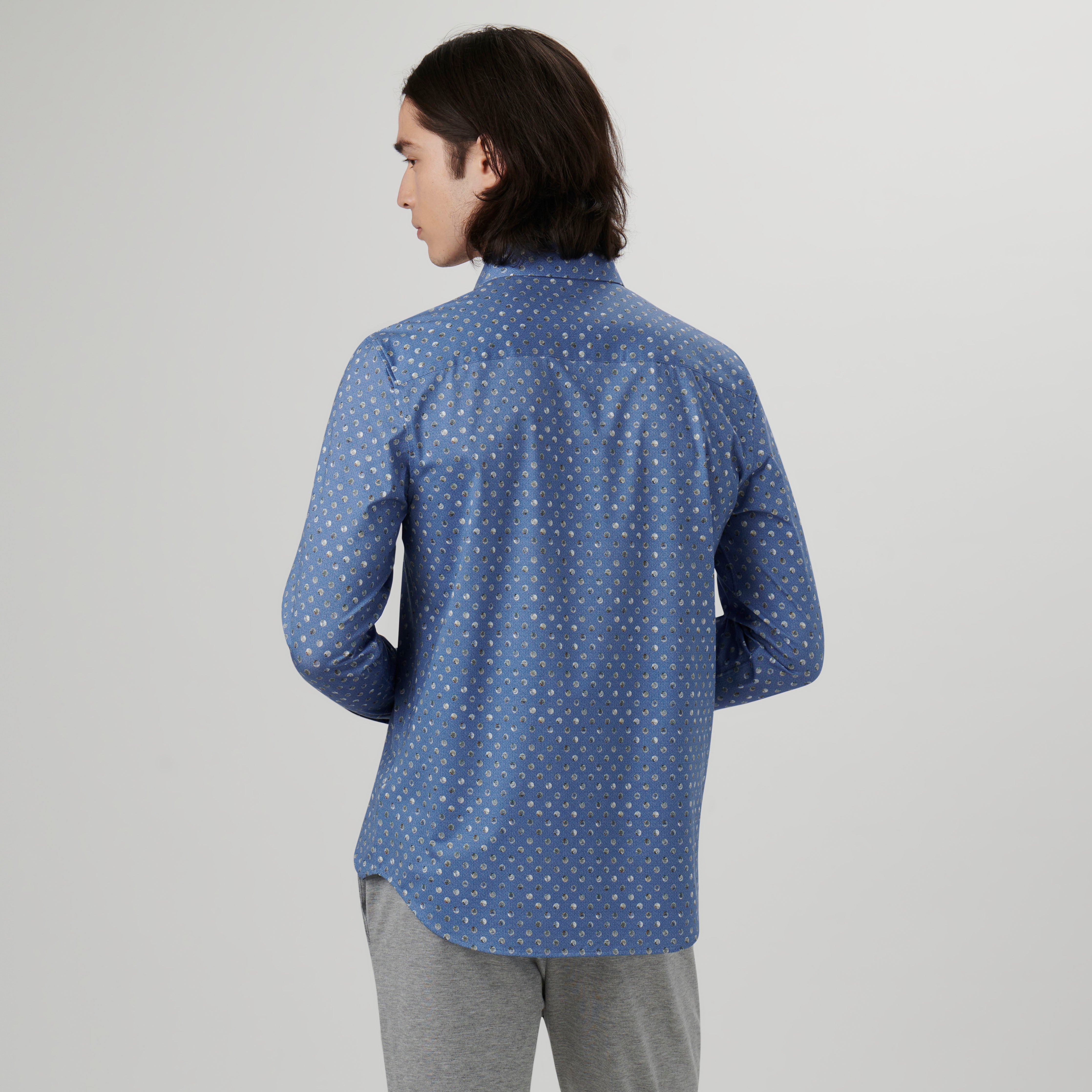 James Abstract Print Cotton Shirt for Men - Stylish Casual Button Down Shirt with Unique Artistic Design - Perfect for Office, Date Night & Weekend Outings