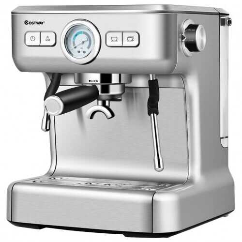 15 Bar Semi-Automatic Espresso Coffee Maker with Milk Frother Steam Wand - Perfect for Home Baristas & Coffee Lovers (Ideal for Lattes, Cappuccinos & Espresso Drinks)