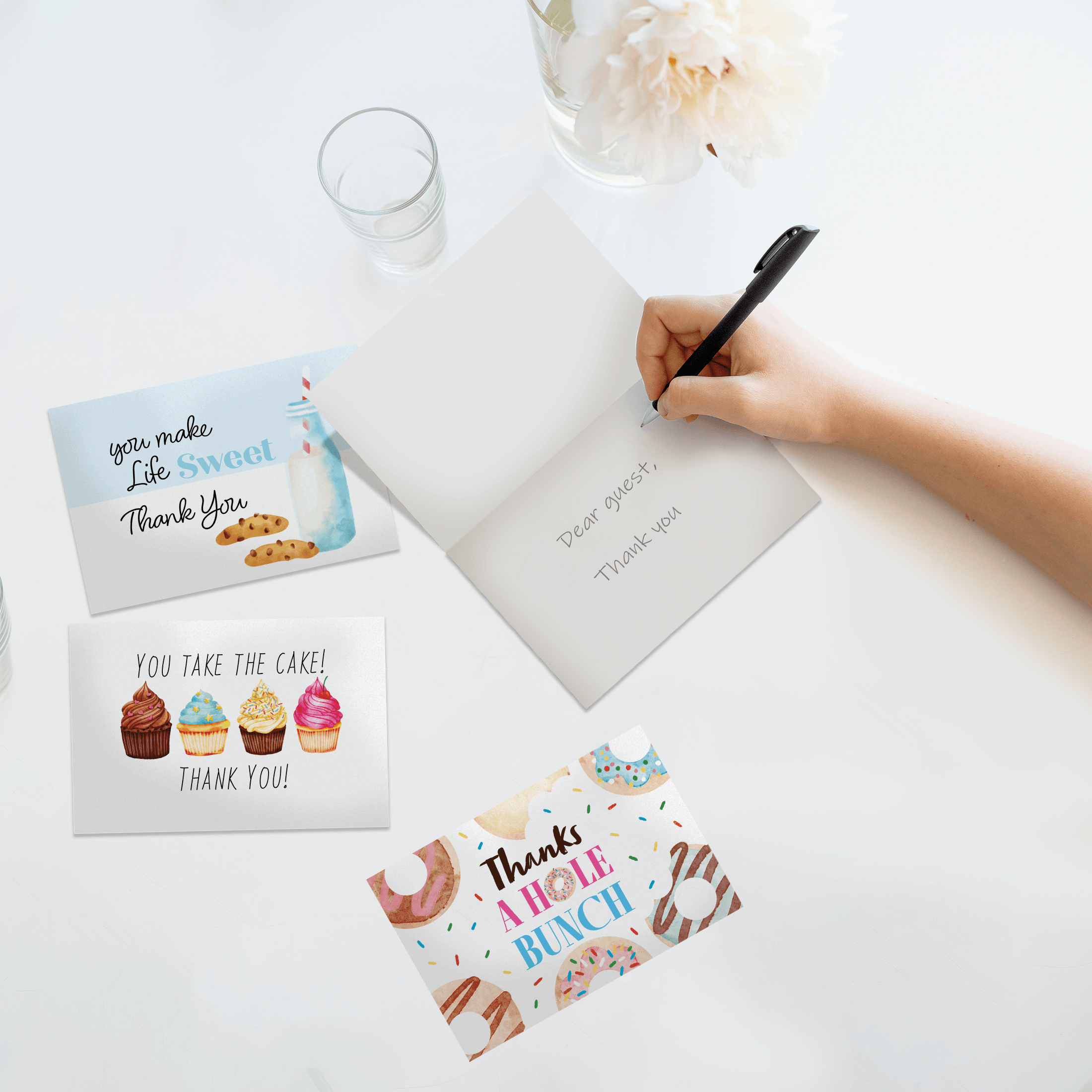 Sweet Thank You Cards with Envelopes - Elegant Greeting Cards for Birthday, Wedding, Baby Shower & Appreciation Gifts - Perfect for Teachers, Friends & Family