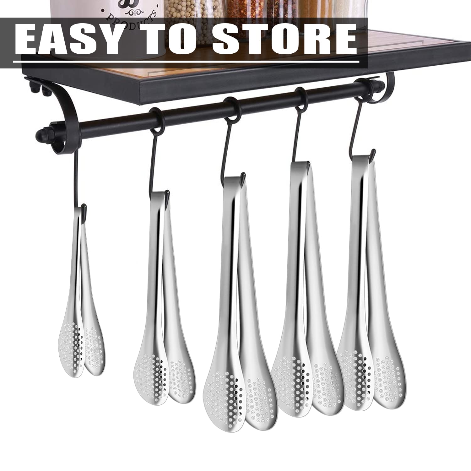 TOPULORS Stainless Steel Tongs Set (7/9/11 Inch) - Heavy Duty Kitchen & BBQ Cooking Tongs for Grilling, Frying, Baking, Salad - Dishwasher Safe Serving Utensils for Food, Ice, Toast, Pastry - Perfect for Home Kitchen, Outdoor BBQ, Buffet & Restaurant Use