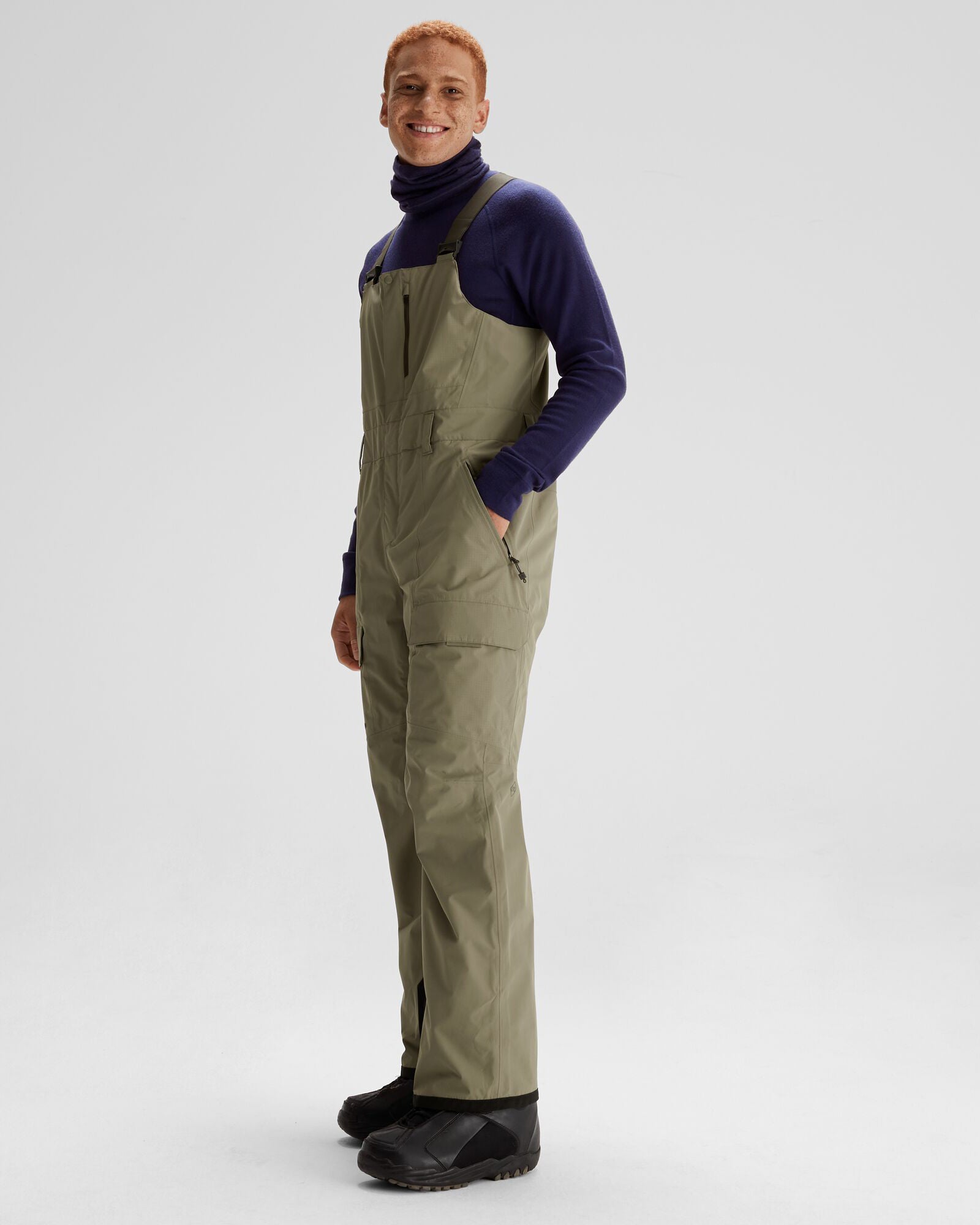 Men's PWDR Days 2L Insulated Snow Bib Pants - Waterproof Winter Ski Overalls for Snowboarding & Cold Weather (Beech) - Perfect for Skiing, Snowmobiling & Outdoor Winter Activities