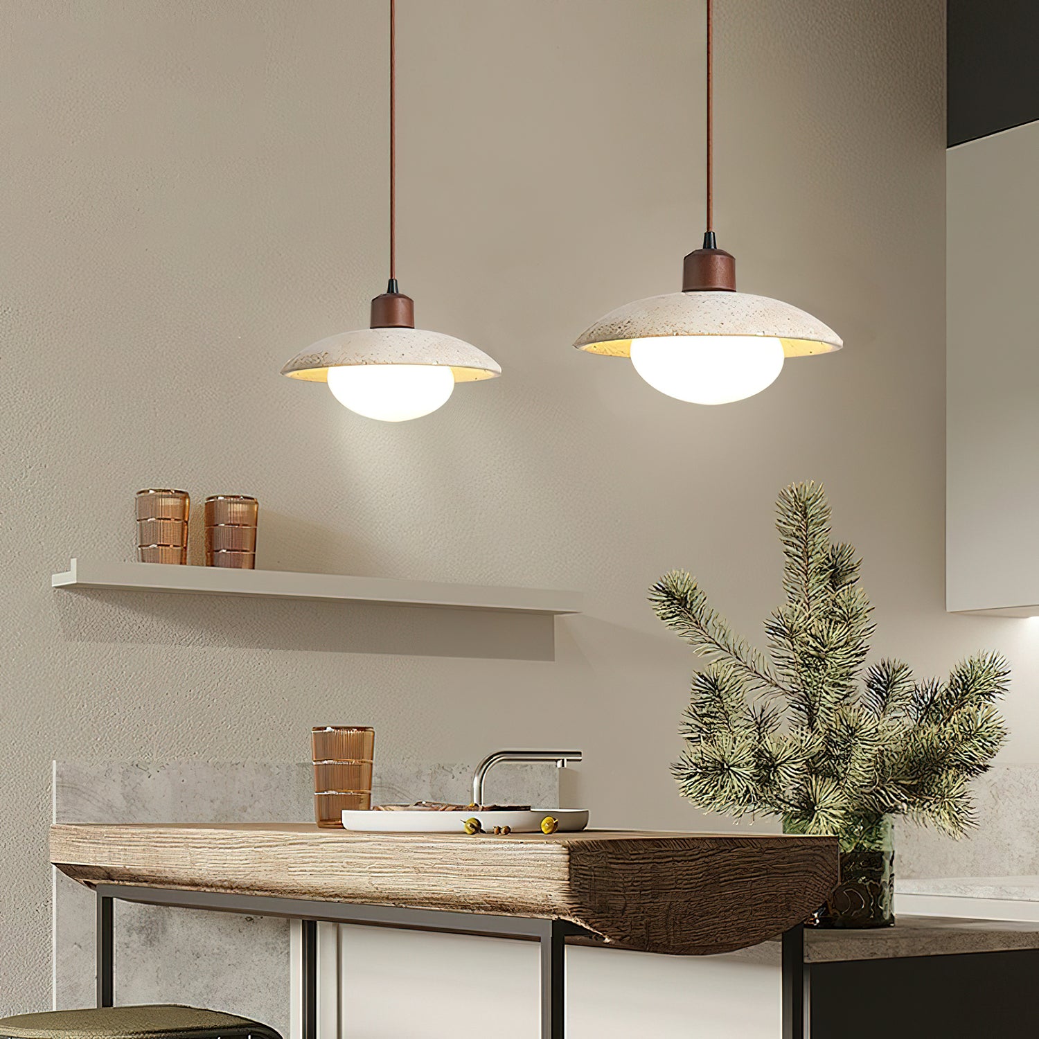 Aria Disc Pendant Lamp - Modern Minimalist Ceiling Light Fixture for Dining Room, Kitchen Island, Living Room & Bedroom