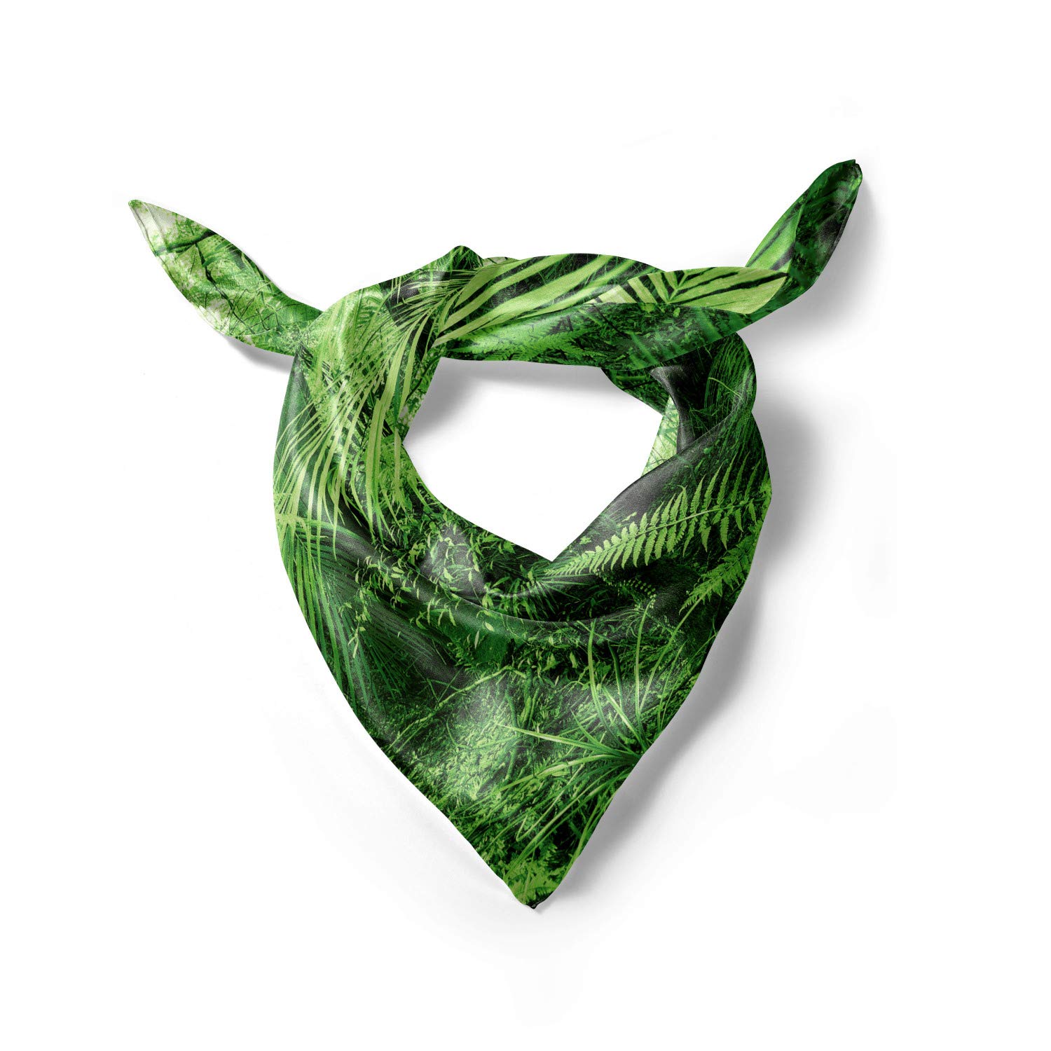 Ambesonne Nature Head Scarf - Tropical Palm Tree & Exotic Plant Print Hair Wrap for Women, Beach Vacation, Summer Outfits & Boho Fashion Accessories