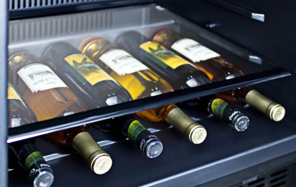 Summit FF64BIF 64 Bottle Wine and Beverage Cooler Refrigerator - Brown Wood Finish - Perfect for Home Bar, Basement, or Restaurant Wine Storage