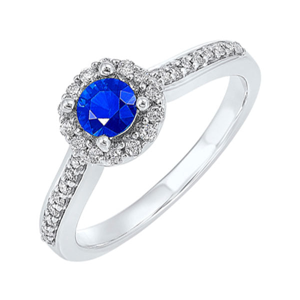 14K White Gold Diamond & Sapphire Ring (1/3CTW Each) - Elegant Wedding Band, Anniversary Gift, or Engagement Ring for Women