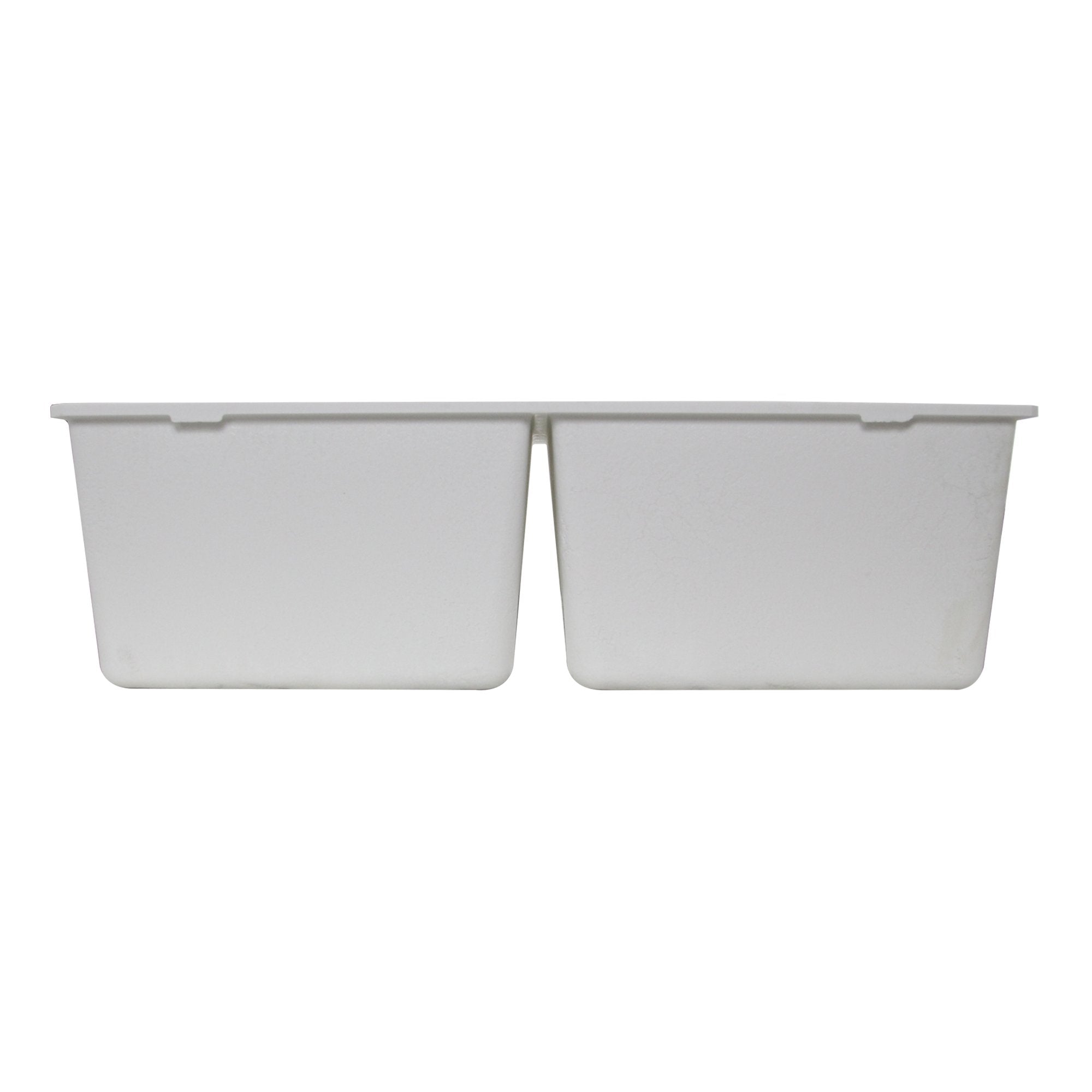 Premium Nantucket 50/50 Double Bowl Undermount Granite Composite Sink in White - PR5050 LDW - Perfect for Modern Kitchens, Bathrooms & Luxury Home Renovations