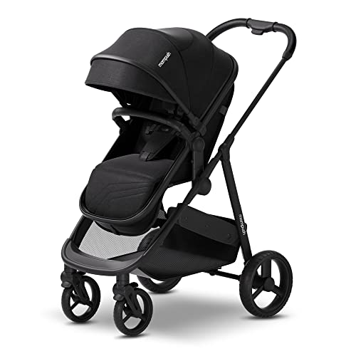 Mompush Wiz 2-in-1 Convertible Baby Stroller with Bassinet & Toddler Seat - Lightweight Foldable Travel Stroller for Newborns to Toddlers - Reversible Seat & Travel System Compatible - Perfect for Family Outings, Shopping & Airplane Travel
