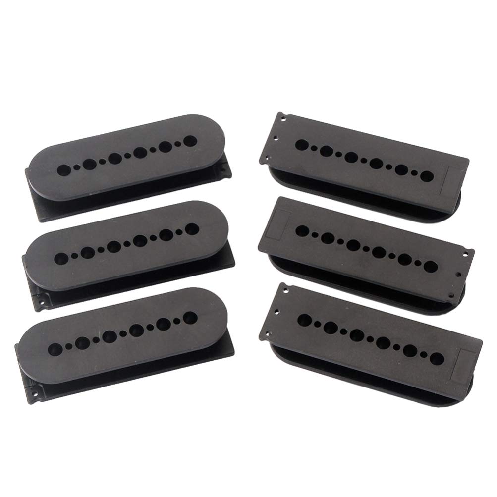 SUPVOX 6-Piece Plastic Double Coil Guitar Pickup Covers for 6-String Electric Guitar - Black Replacement Parts for Gibson, Fender & More - Perfect for DIY Repairs & Sound Enhancement