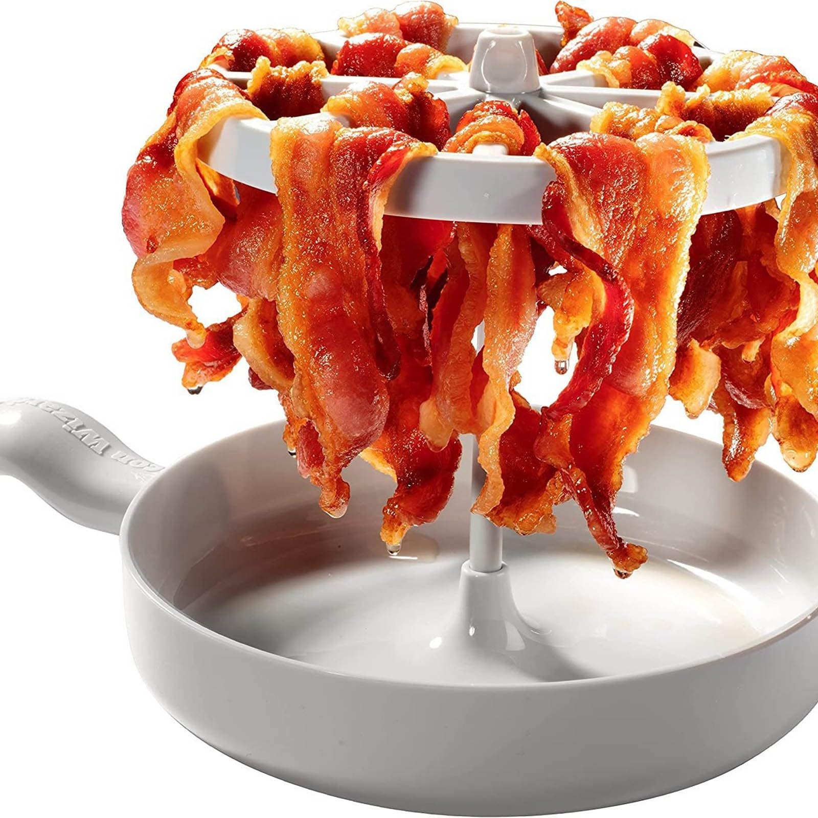 Microwave Barbecue Grill & Bacon Maker - Quick & Easy Microwave Grill Pan for BBQ, Bacon, Sausages | Crispy Bacon Cooker with Grease Saver & Strainer | Perfect for Breakfast, Camping & Small Kitchen Cooking