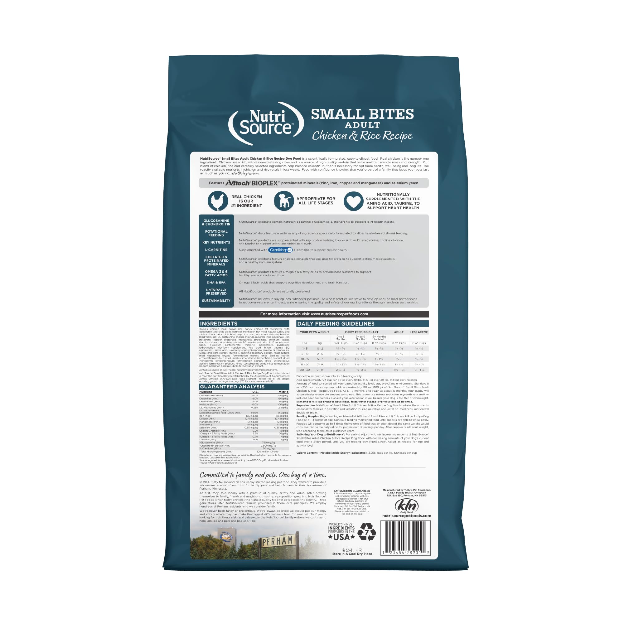 NutriSource Adult Dry Dog Food - Small Bites Chicken & Rice Formula (12 lb) | High Protein Kibble for Small Breed Dogs | Perfect for Home Feeding & Travel