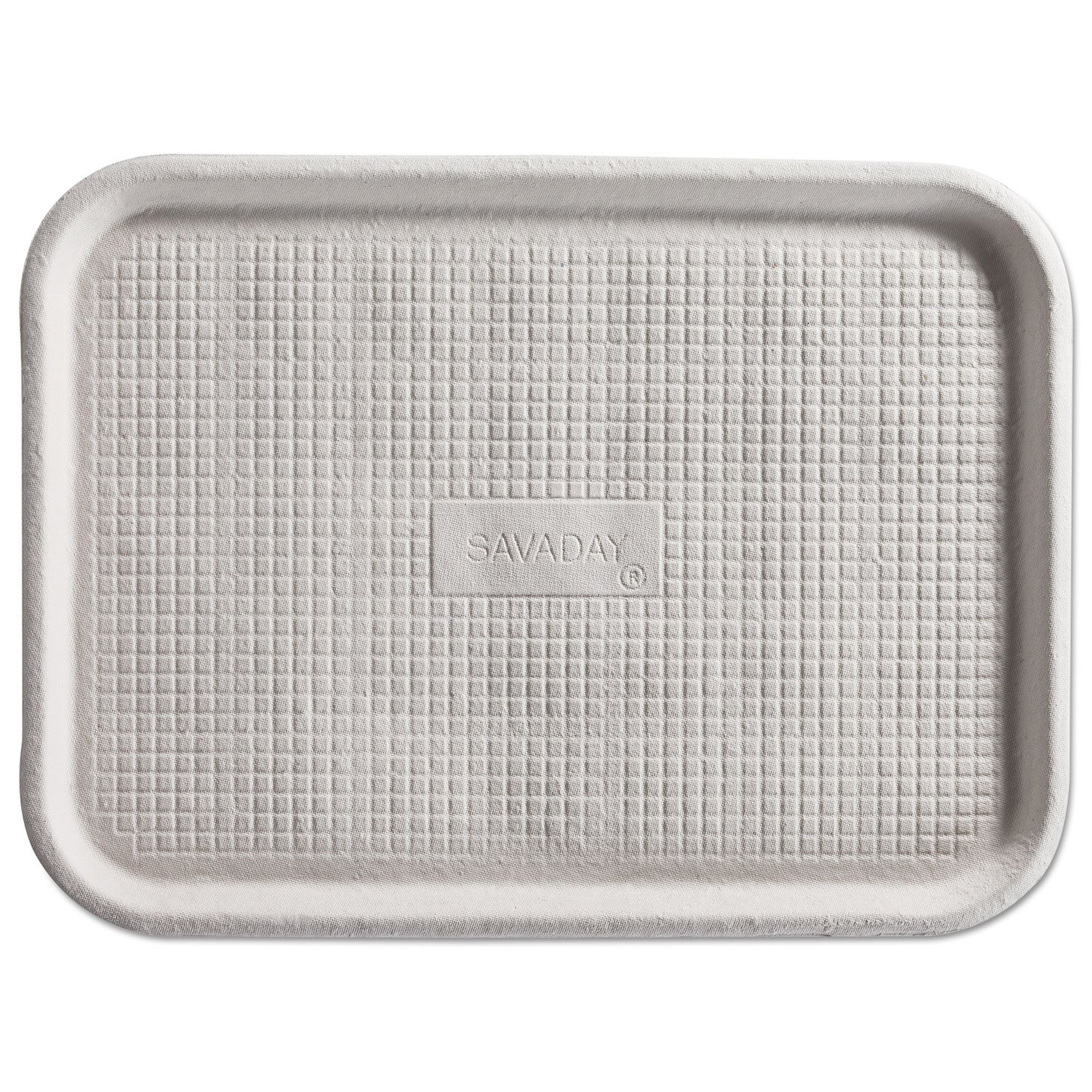 Savaday Molded Fiber Flat Food Tray - Eco-Friendly Disposable Serving Tray for Parties, Picnics & Catering Events | 12