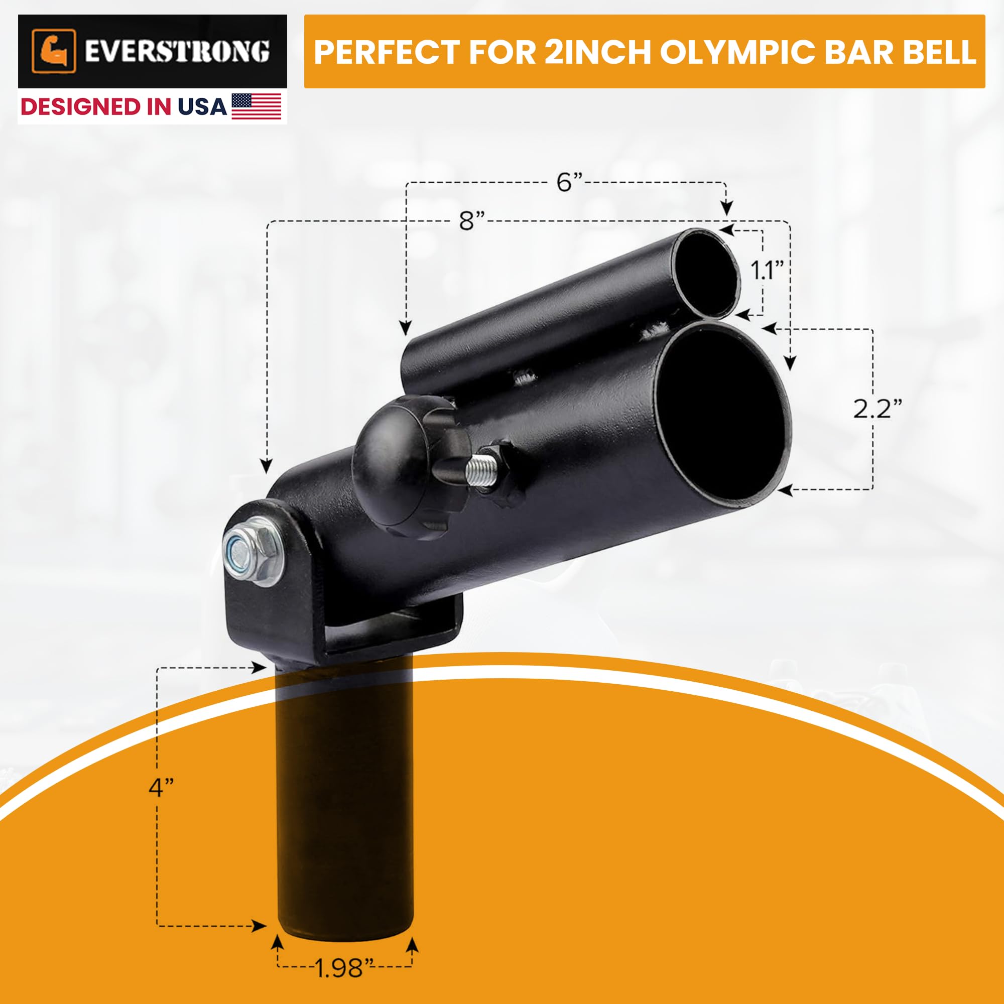 EVERSTRONG T Bar Row Attachment with V Bar Handle - 360° Swivel Landmine Attachment for Barbell - Full Body Workout Equipment for Home Gym - Deadlifts, Squats, Rows - Compact Design for Small Spaces - Perfect for Strength Training & Functional Fitness