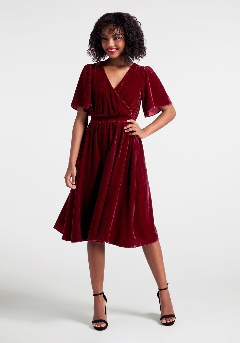 Elegant Midi Dress for Women - Flowy Dance-Inspired Design for Parties, Weddings & Special Occasions