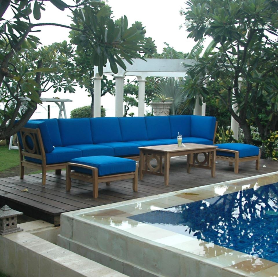 Anderson Teak Natsepa 9-Piece Modular Outdoor Sectional Set B (Set 140) - Perfect for Patio, Garden, Poolside & Backyard Relaxation