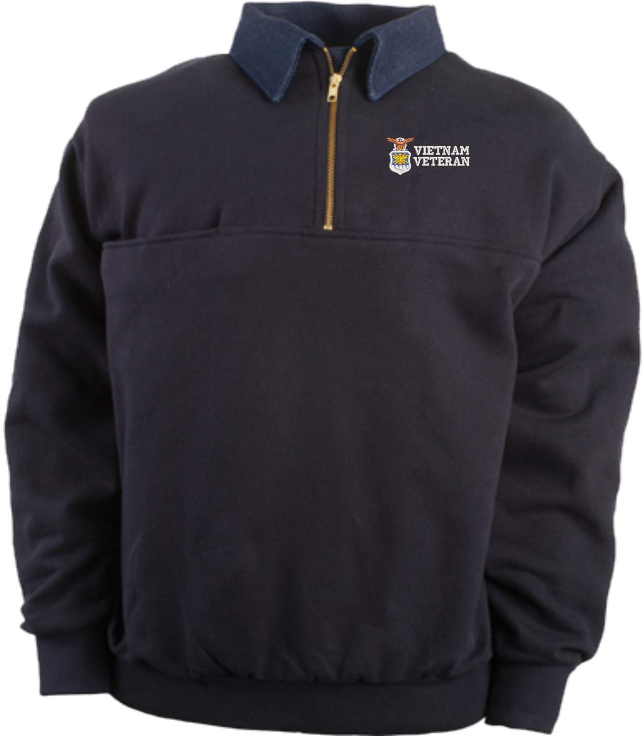 U.S. Air Force Vietnam Veteran Quarter-Zip Pullover - Military & Firefighter Work Shirt for Men - Comfortable Performance Apparel for Outdoor Activities, Casual Wear & Patriotic Events