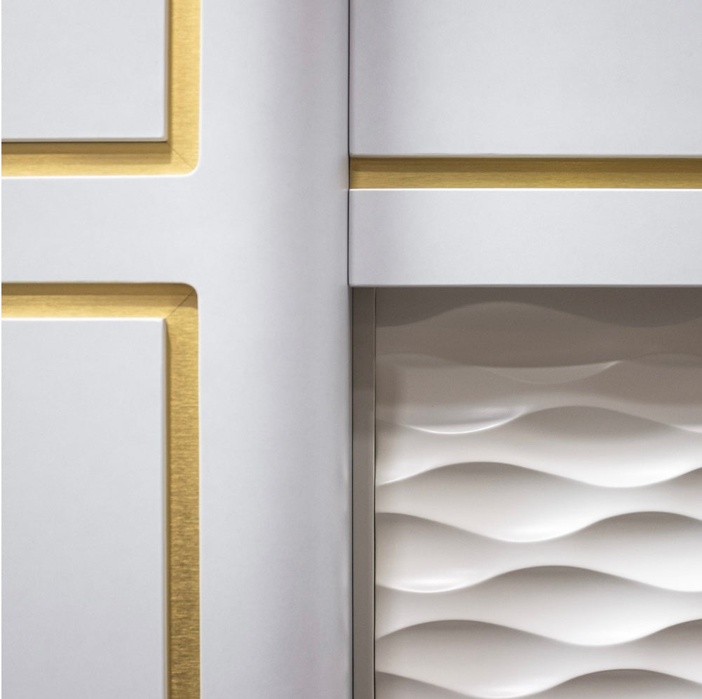 Napa LED Reception Table - White & Gold Wedding, Party, Event Decor - Modern Lighted Entryway Console for Home & Office