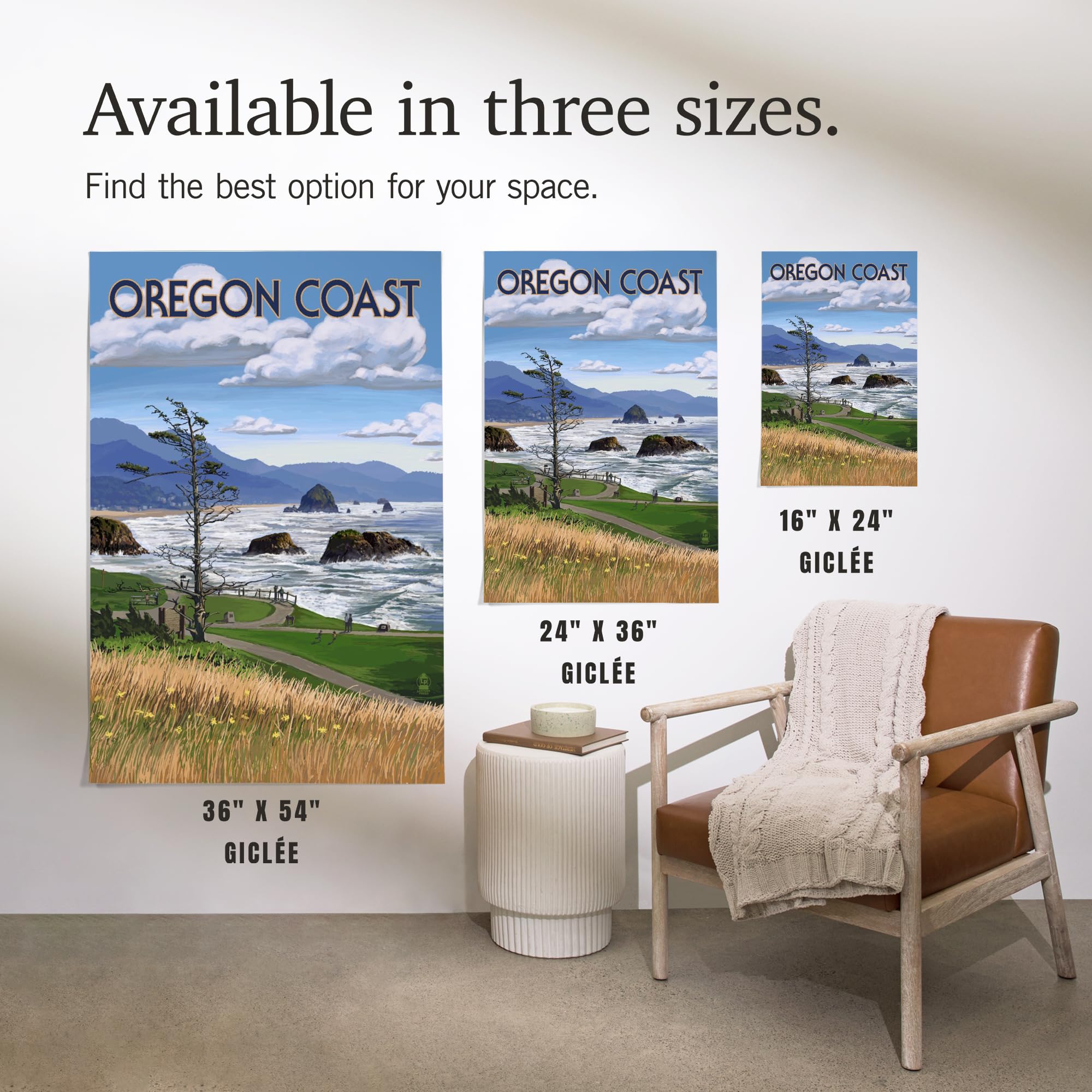 Lantern Press 16x24 Inch Giclee Print - Oregon Coast Haystack Rock Wall Art, Premium Canvas Wall Decor for Living Room, Bedroom & Office