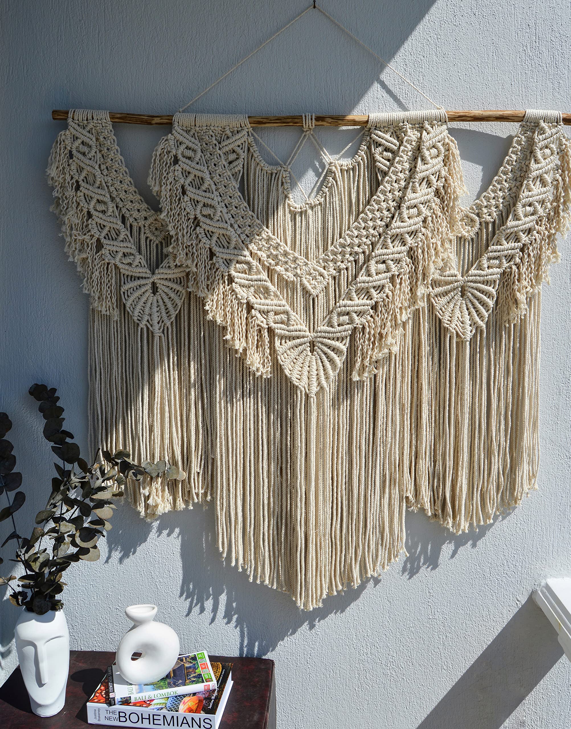Extra Large Macrame Wall Hanging - Boho Wall Decor for Bedroom, Living Room & Dorm | Handwoven Yarn Tapestry, Aesthetic Wall Art, Macrame Headboard - Perfect for Bohemian Home Decor & Cozy Room Aesthetics