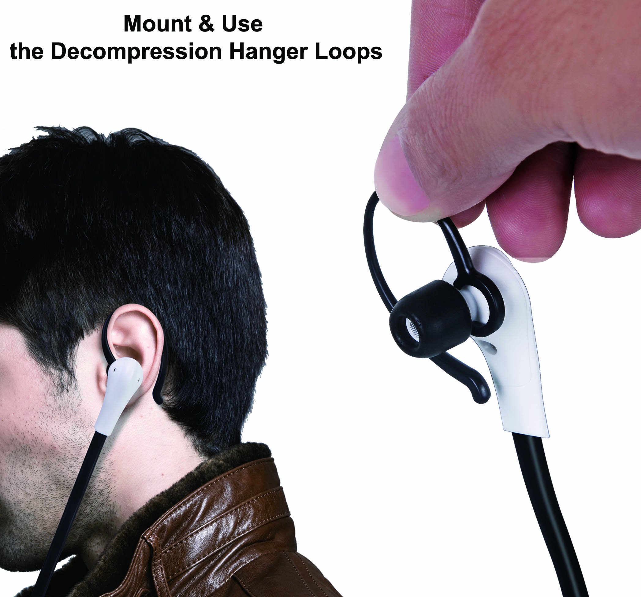 SIMOLIO Decompression Hanger Loops for Under-Chin Headsets - Wireless TV Headset Replacement Clip Ear Hook Compatible with SM-823 & SM-824 Series - 5 Pairs Black - Perfect for Watching TV, Gaming & Hands-Free Calling