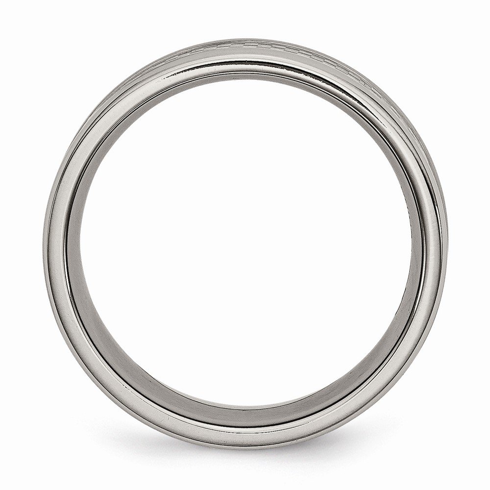 8mm Solid Titanium Grey Carbon Fiber Inlay Men's Wedding Band Ring - Durable & Stylish for Everyday Wear & Special Occasions