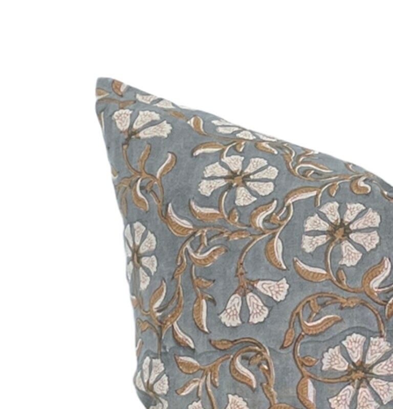 Atherton Surana Blue and Brown Designer Pillow Cover - Elegant Home Decor for Living Room, Bedroom, and Sofa