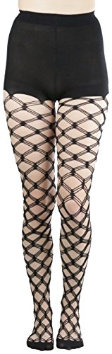 Wide Diamond Multi Strand Fishnet - Black