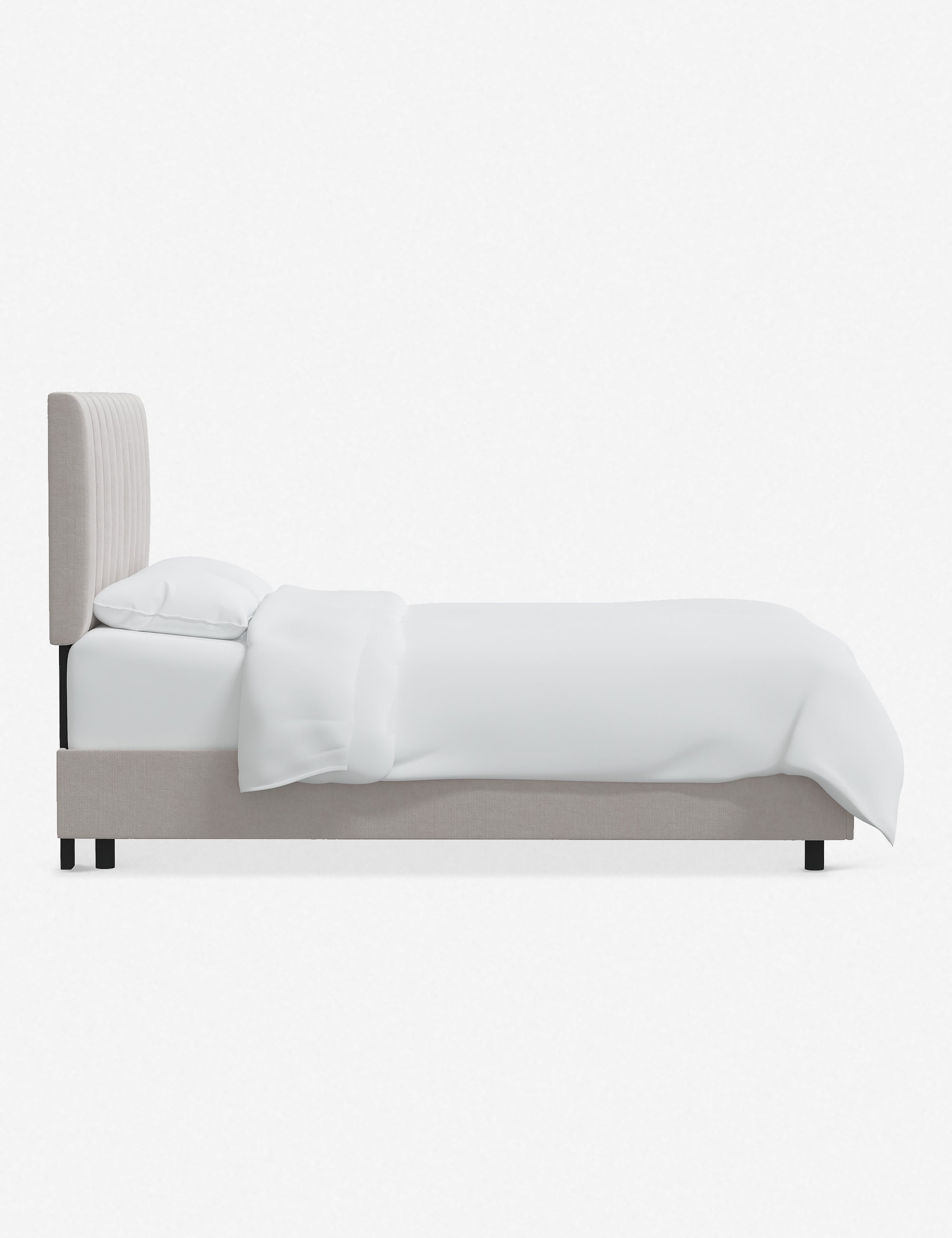 Stylish and Comfortable Aliyah Bed - Queen Size Platform Bed Frame with Upholstered Headboard - Perfect for Modern Bedrooms, Guest Rooms, and Apartments