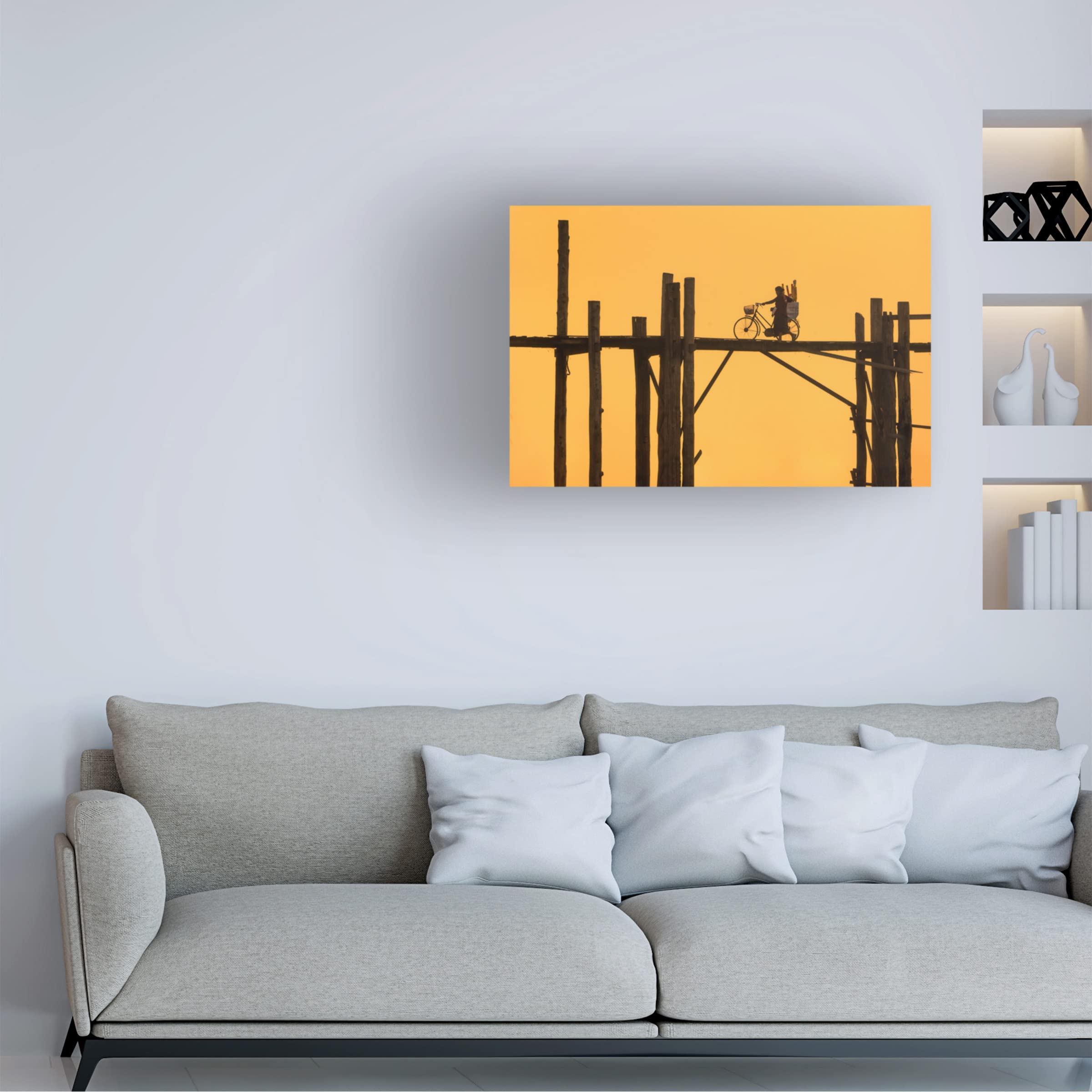 Trademark Fine Art 'Ebony Bridge' Canvas Wall Art Print by Tianqi - Modern Home Decor for Living Room, Bedroom & Office