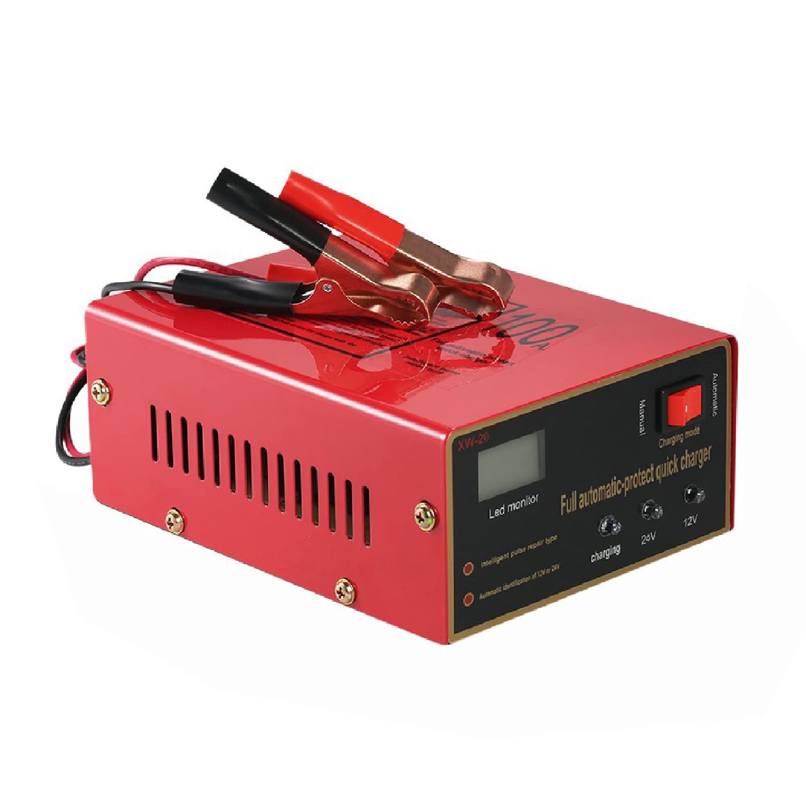 12V 24V Car Battery Charger with Multiple Protection - Fast Charging for Cars, Trucks & SUVs | US Plug | Ideal for Emergency, Road Trips & Winter Maintenance