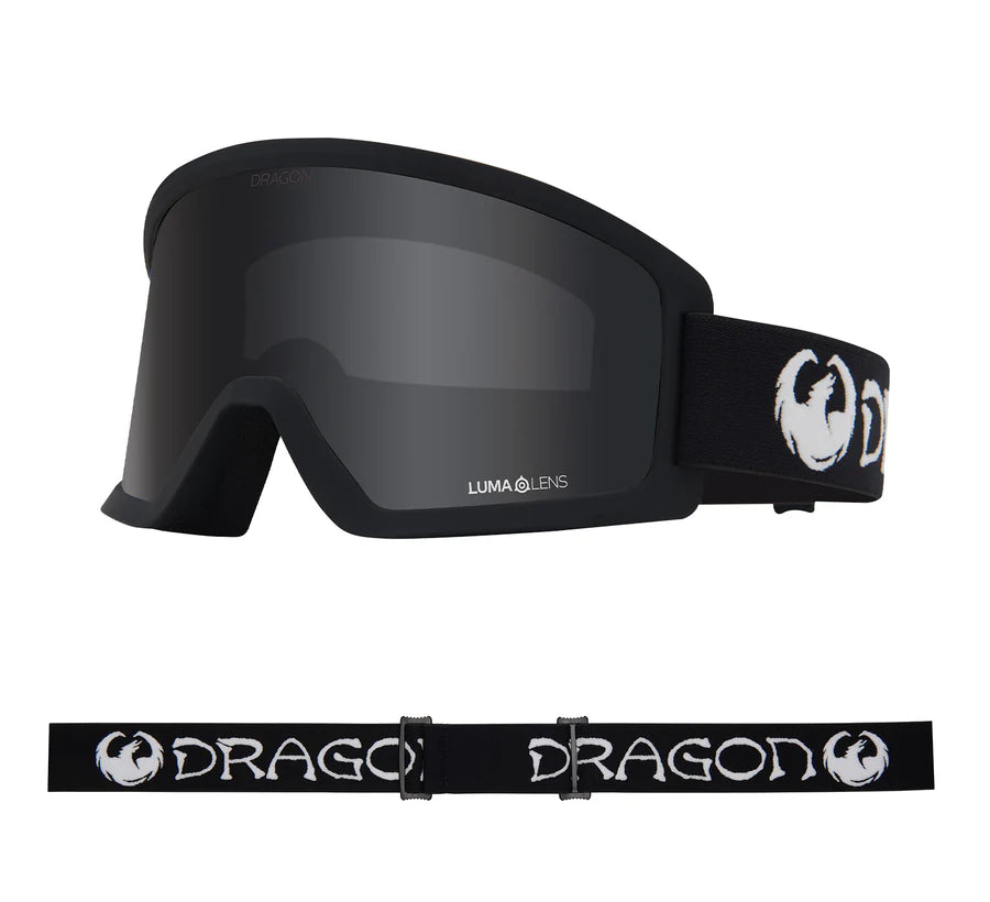 Dragon 2025 DX3 L OTG Snowboard Goggles - Classic Black/LL Dark Smoke Lens - Anti-Fog, UV Protection for Skiing & Snowboarding
