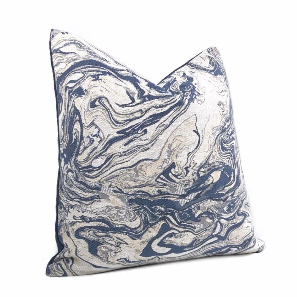 Zephyr Blue Atmospheric Swirls Decorative Pillow Cover - Soft & Stylish Home Decor for Living Room, Bedroom, or Sofa
