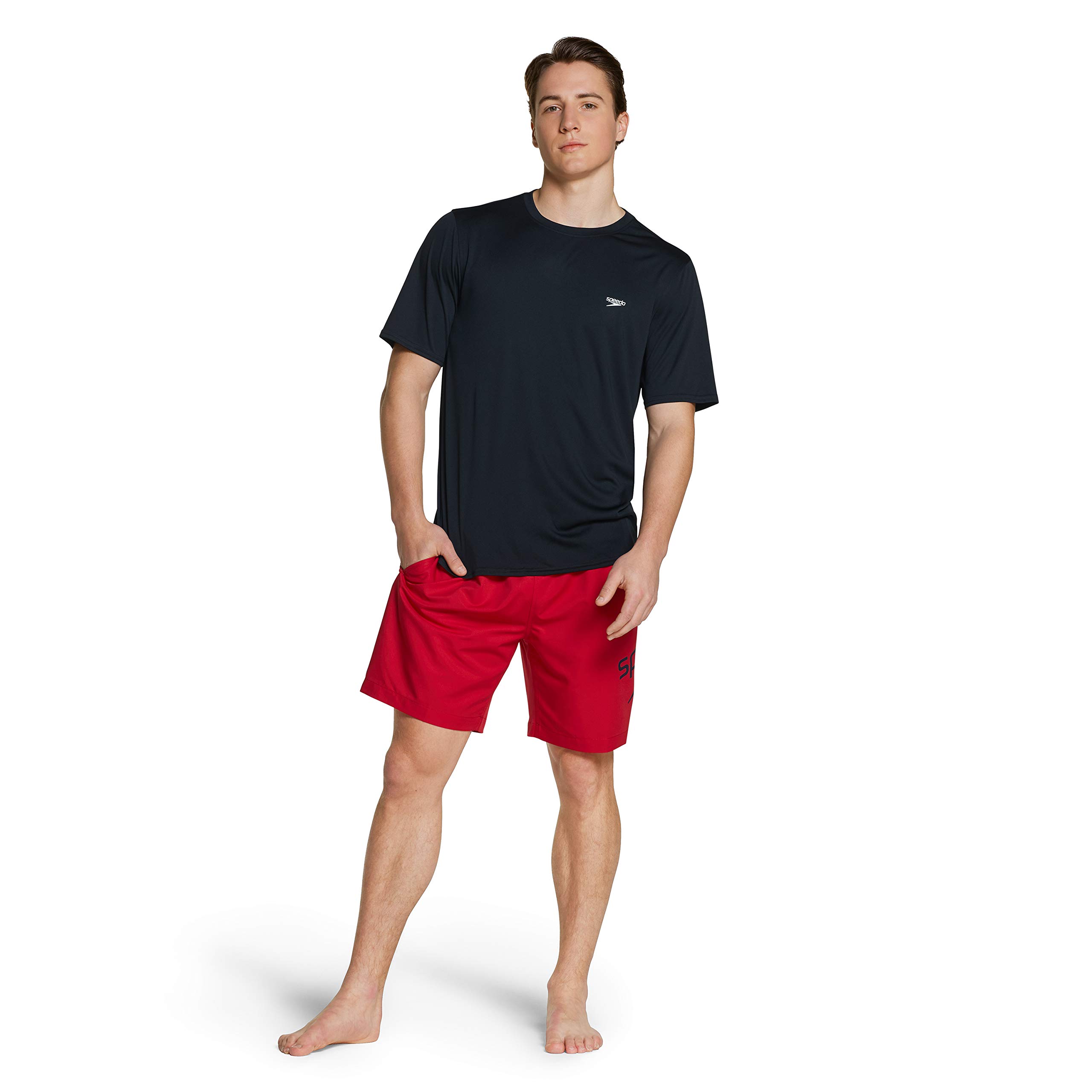 Speedo Women's UV Protection Swim Shirt - Short Sleeve Rash Guard Shirt for Swimming, Surfing & Water Sports | UPF 50+ Sun Protection, Quick Dry & Comfortable Fit