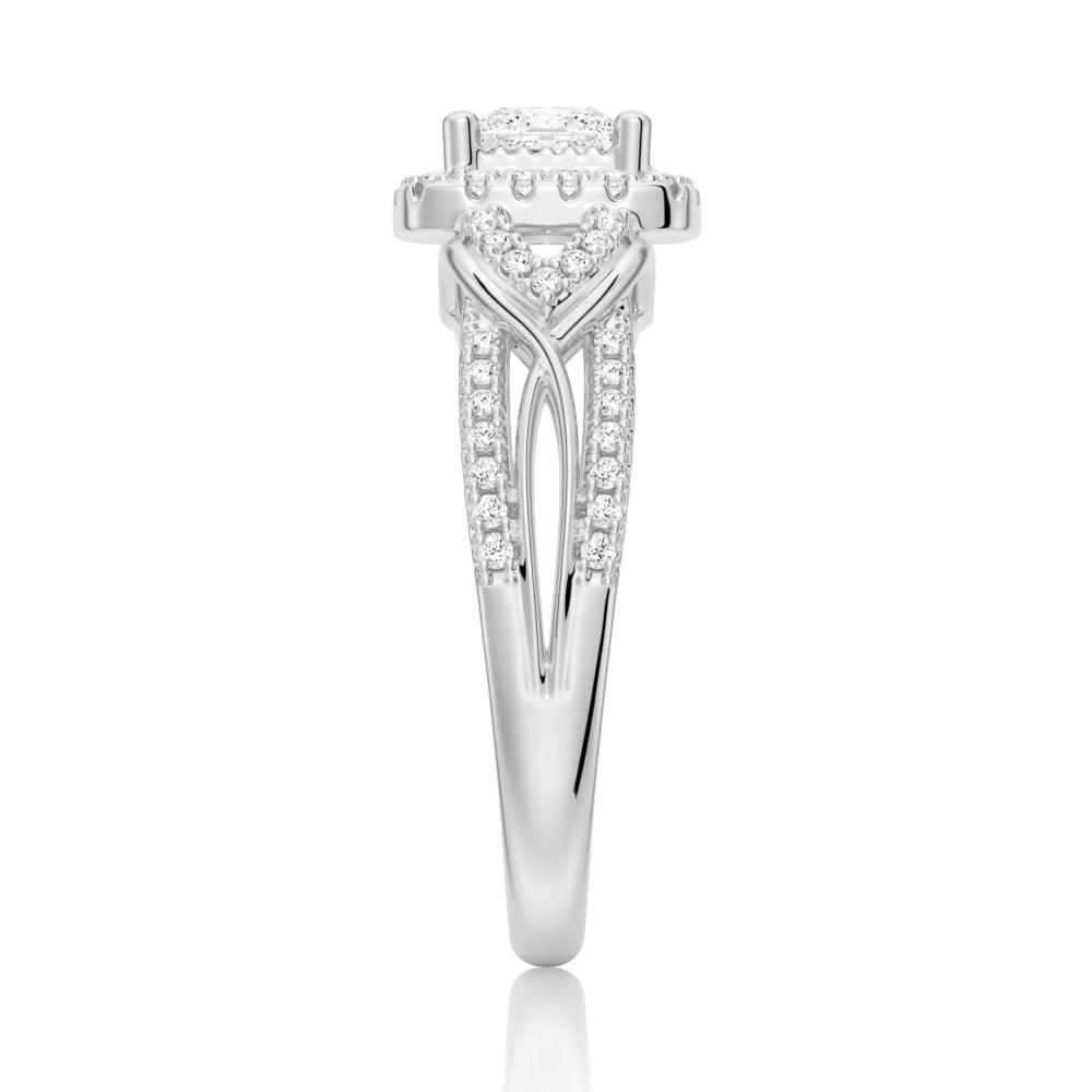Vintage Princess Cut Moissanite Engagement Ring with Infinity Band - Perfect for Proposals, Anniversaries & Romantic Occasions