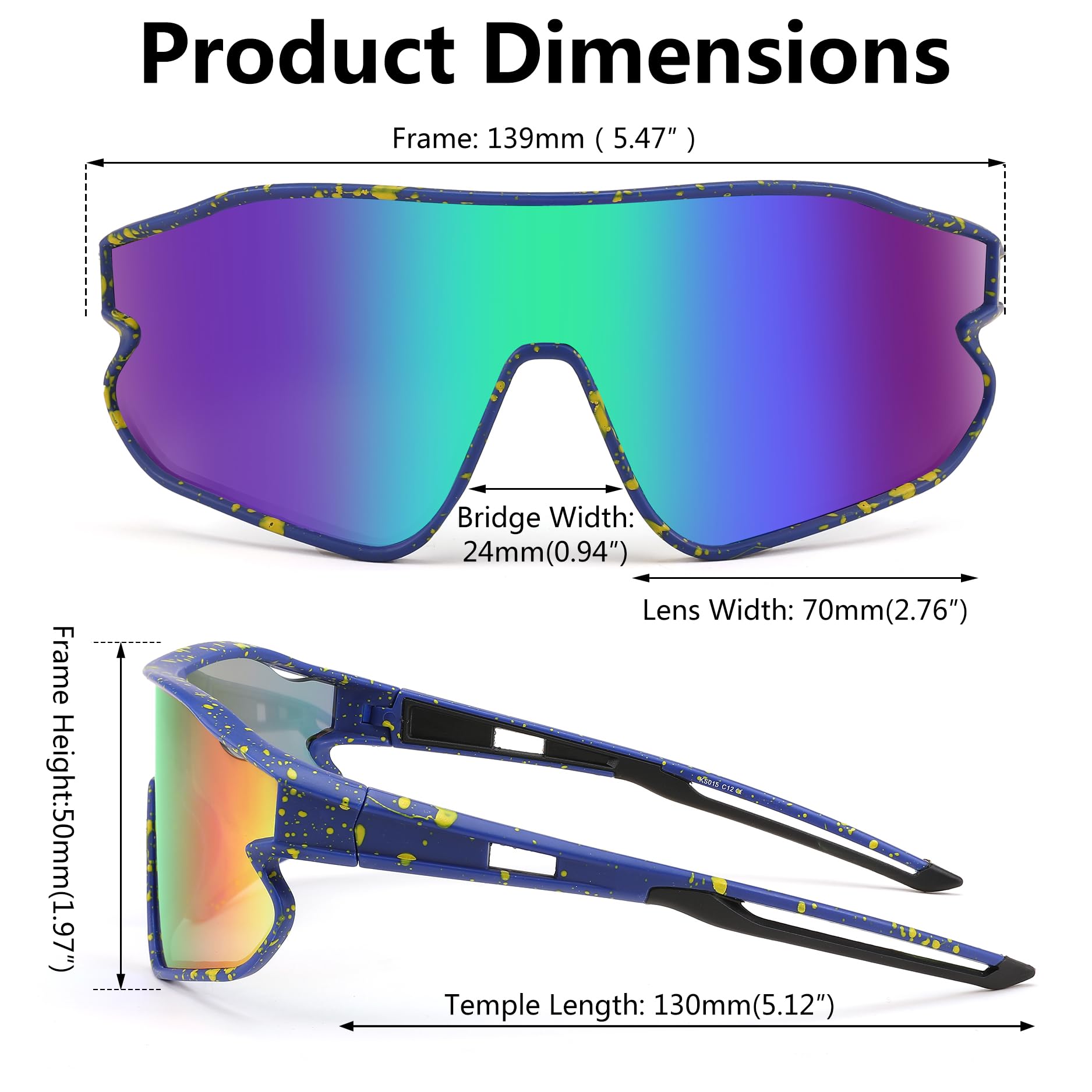 FEISEDY Unisex Youth Sunglasses UV400 Protection - Baseball Tennis Cycling Sports Shades for Boys & Girls - Perfect for Outdoor Activities, Beach, and Driving B4064