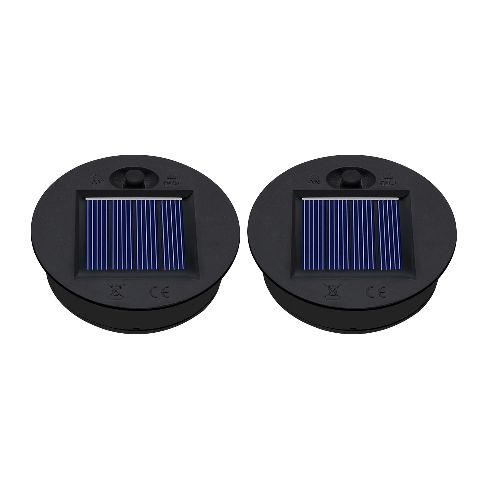 2 Pack Solar Light Replacement Top (2.76in Top, 2.36in Bottom) - Waterproof DIY Solar Lantern Parts for Outdoor Hanging Lights (Warm White) | Perfect for Garden, Patio, Pathway & Backyard Decoration