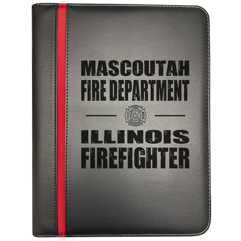 Thin Red Line Firefighter Portfolio Organizer - Firefighter Prayer Print, American Flag & Maltese Cross Design - Pack of 5 - Perfect for Fire Department Gifts, First Responder Appreciation & EMS Thank You Presents