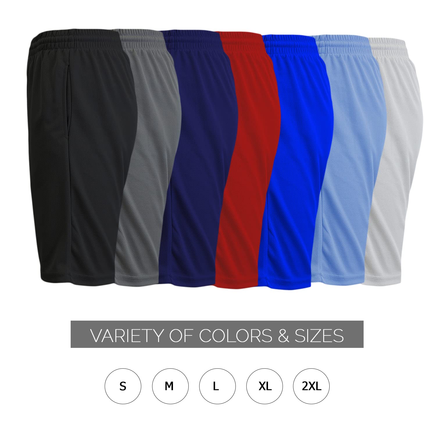 Harvic Men's Quick Dry Mesh Athletic Shorts with Pockets - Lightweight Running & Gym Workout Shorts for Active Lifestyles