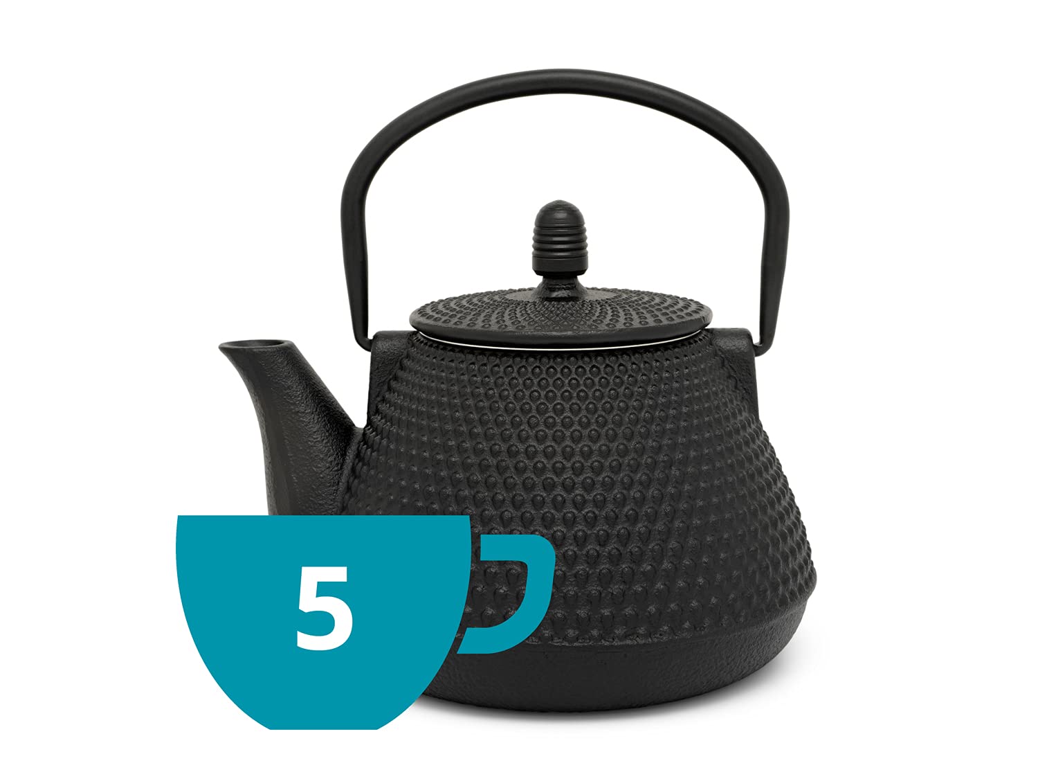 Premium Bredemeijer Wuhan Cast Iron Teapot 1.0L - Black Japanese Style Teapot with Removable Stainless Steel Filter - Perfect for Loose Leaf Tea, Home Brewing & Tea Ceremonies