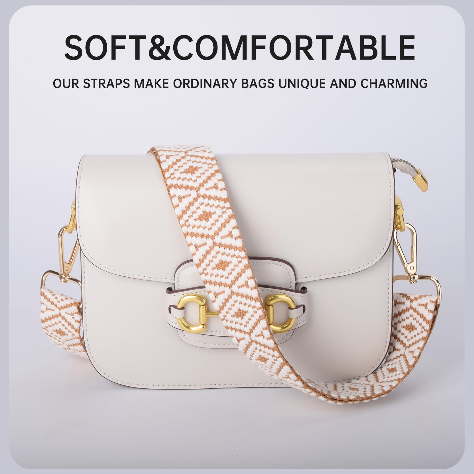 Adjustable Crossbody Bag Straps for Women - Replacement Wide Shoulder Strap for Handbags & Purses - Perfect for Everyday Use, Travel & Shopping