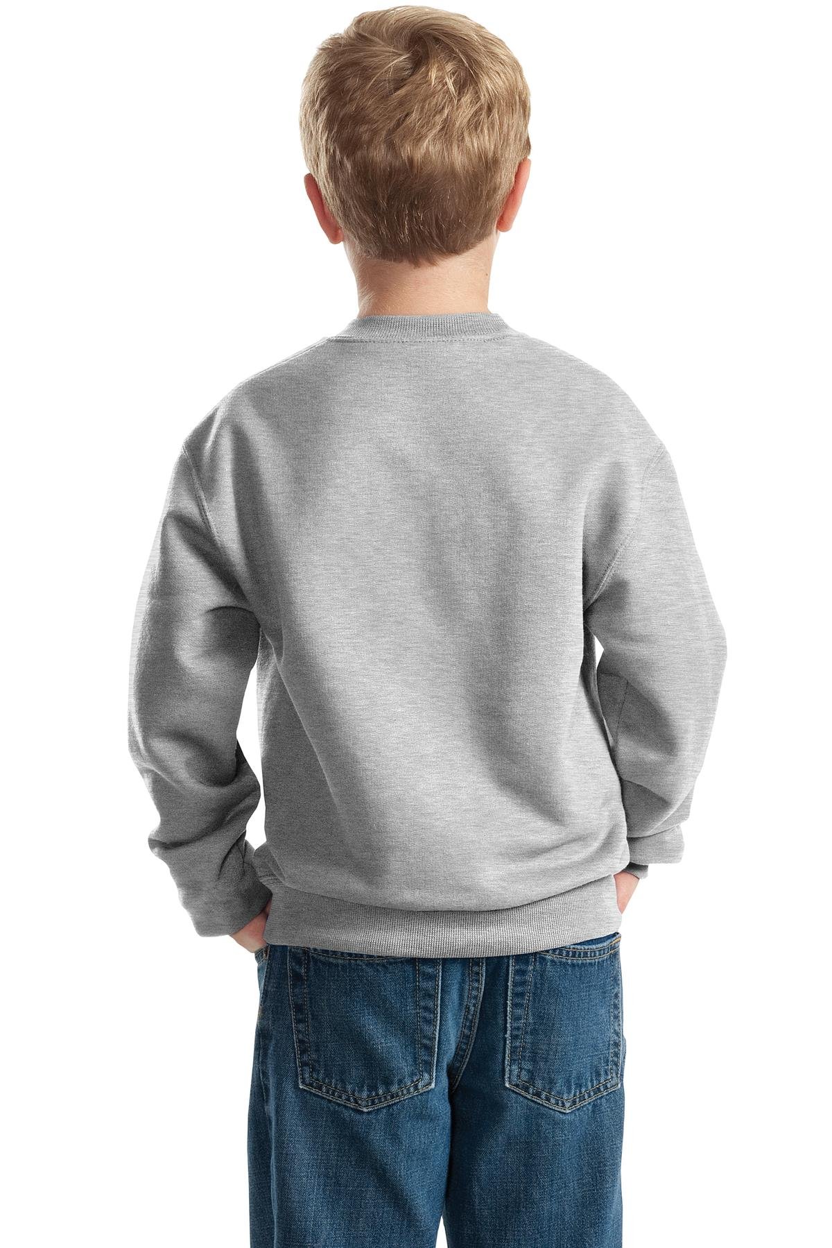 Jerzees Youth NuBlend Crew Neck Sweatshirt 562B - Soft Cotton Blend Pullover for Boys & Girls, Chocolate Brown - Perfect for School, Sports & Casual Wear