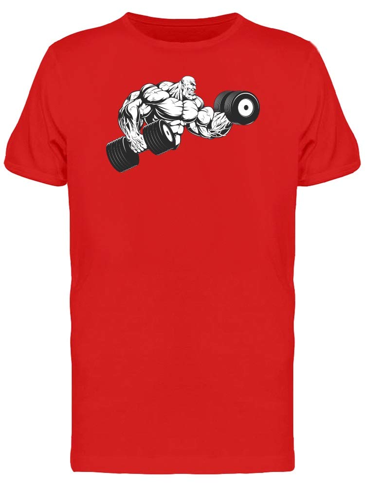 Smartprints Strong Man with Dumbbells T-Shirt for Men - Gym Workout & Bodybuilding Apparel - Perfect for Weightlifting, Fitness Training & Casual Wear