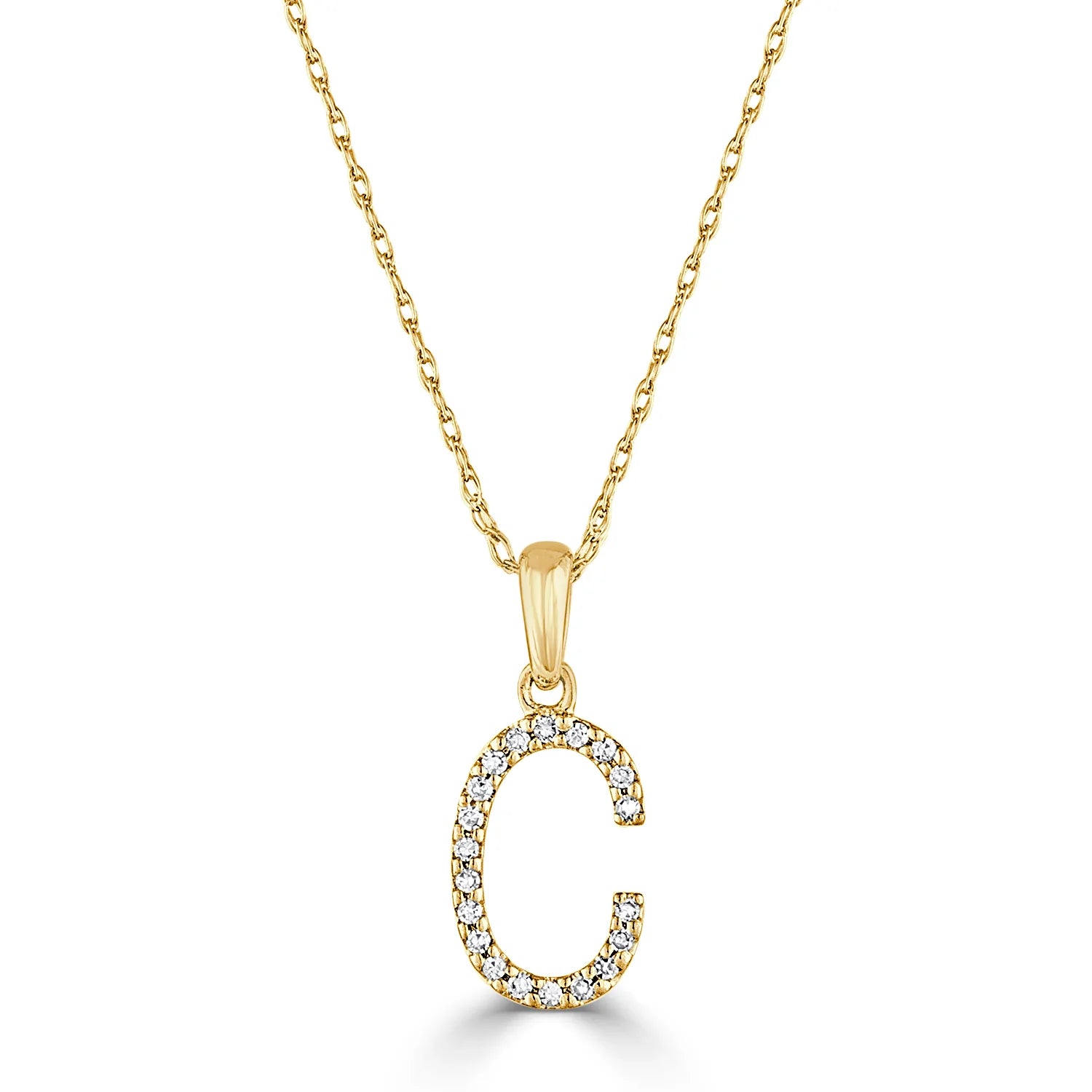14K Gold & Diamond Mini Initial Necklace - Personalized Name Letter Pendant Jewelry for Women - Perfect Gift for Birthday, Anniversary & Valentine's Day