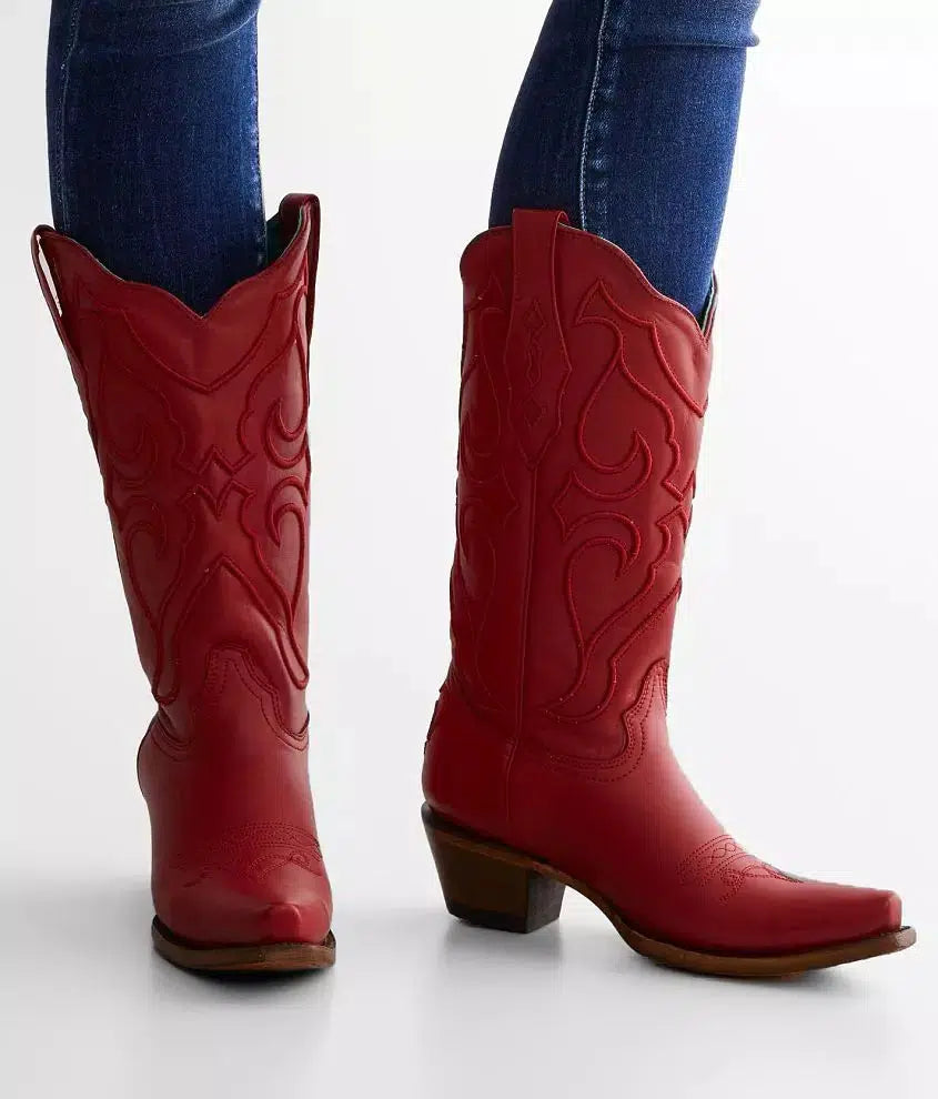 Z5073 Women's Corral Red Western Cowgirl Leather Boots - Stylish & Durable for Rodeo, Country Dancing & Everyday Wear