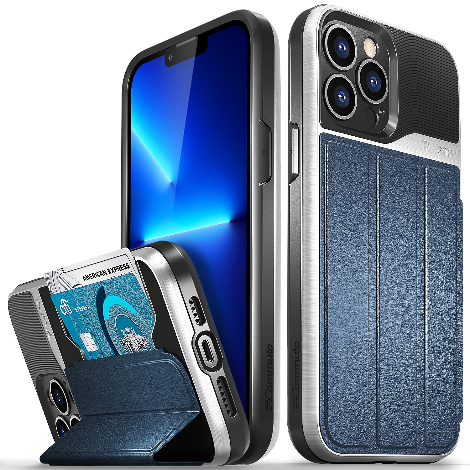 VENA Military Grade Flip Leather Wallet Case for Apple iPhone 13 Pro Max (6.7