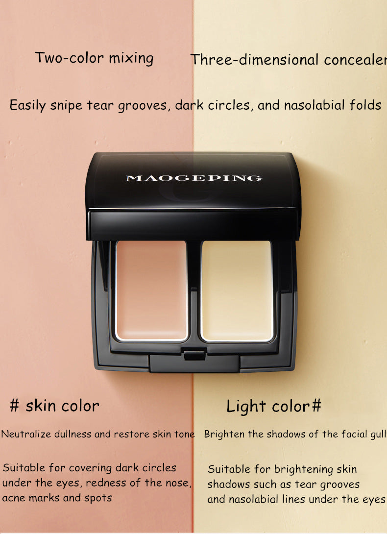 MAOGEPING Two Tone Full Coverage Concealer Cream - Waterproof & Long Lasting for Dark Circles & Blemishes - Perfect for Everyday Makeup & Professional Use